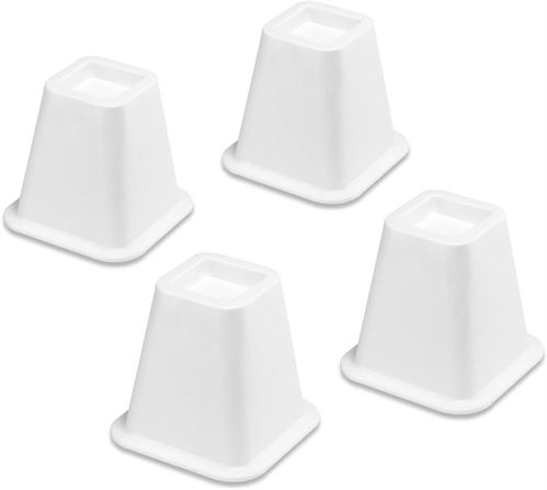 Bed Risers White Set of 4
