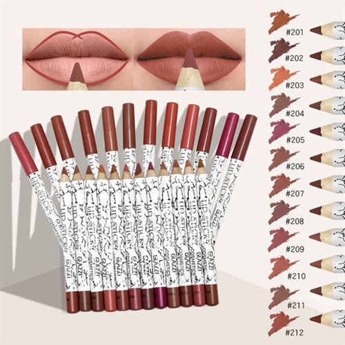 LEZHAN 2g 12Pcs/Set GLAZZI Lipstick Pens Professional Long-lasting