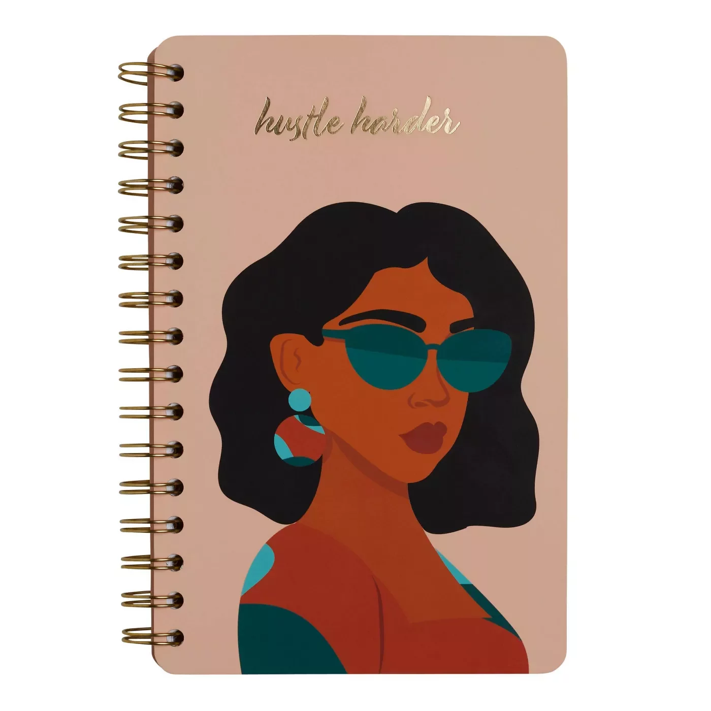 Lined Spiral Journal Hustle Harder - Be Rooted