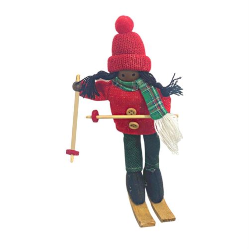 Skier Christmas Ornament Lady