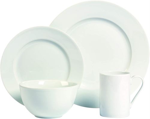 Tabletops Unlimited Soleil 16-Pc. Ash White Set, Service for 4