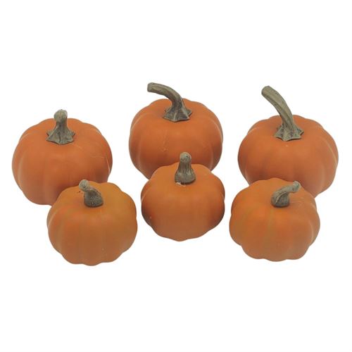 Halloween Dark Orange Artificial Pumpkins set of 6