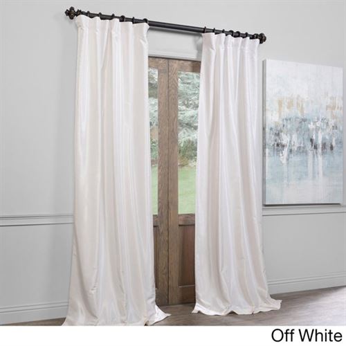 Half Price Drapes Exclusive Fabrics Signature Pinch Pleated Blackout Solid Faux Silk Curtain Panel