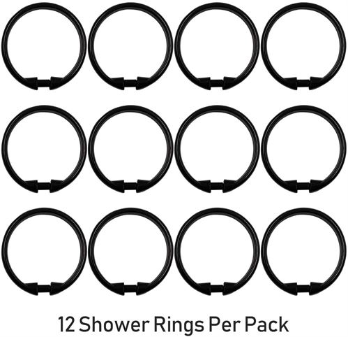 Mainstays 12 Pack Shower Rings Black