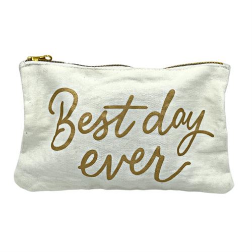 Makeup Bag with Gold lettering