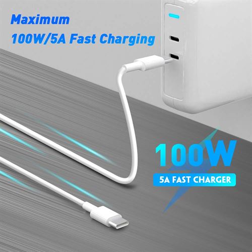 USB C to USB C Fast Charging Cable 100W 5A USB C Cable 1.8m