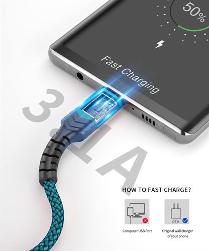 USB-C to USB A Cable 3.1A Fast Charging