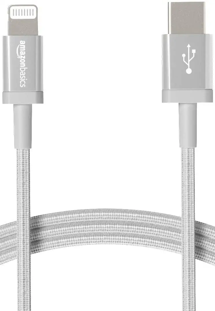 Amazon Basics iPhone Charger Cable Nylon Braided USB-C to Lightning.