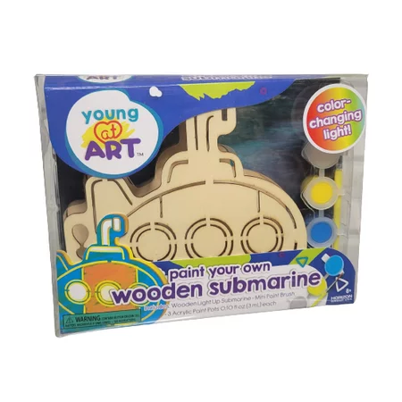 Young At Art Paint Your Own Light Up Wooden Submarine