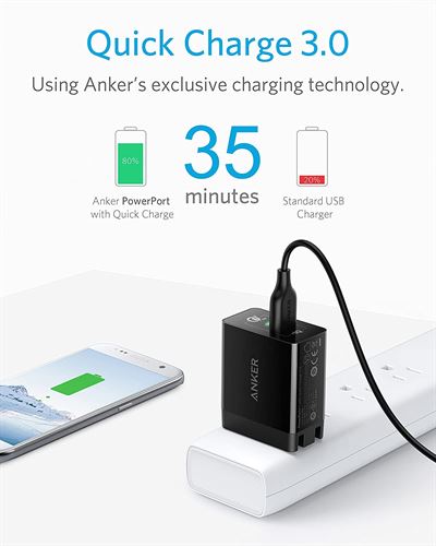 Quick Charge 3.0, Anker 18W 3Amp USB Wall Charger