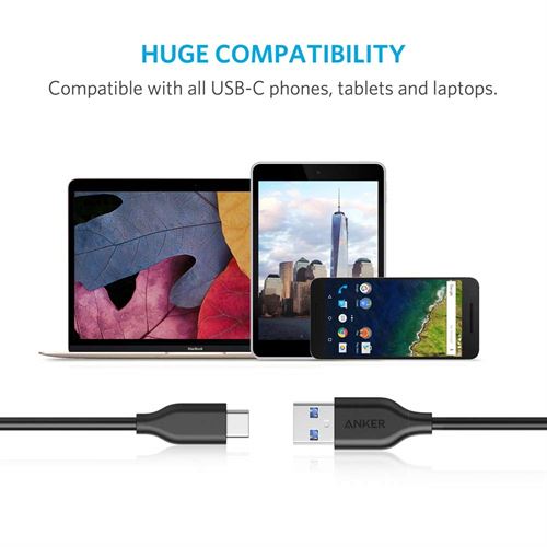 Anker USB C Cable, Powerline USB 3.0 to USB C Charger Cable (6ft)