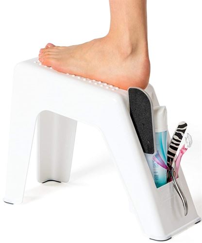 Demi's Home Shower Foot Rest - Pedicure Foot Rest - White