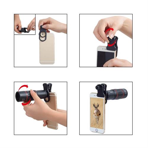Apexel APL -T18ZJ 18X Optical Zoom Telephoto Telescope Cell Phone Lens Camera with Phone Holder and Clip Tripod