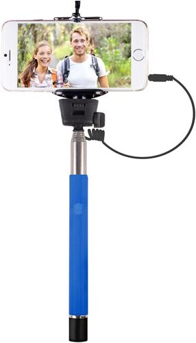 Vivitar VIV-TR-365-BLU Smartphone Selfie Wand with Built-In Shutter Release (Blue)