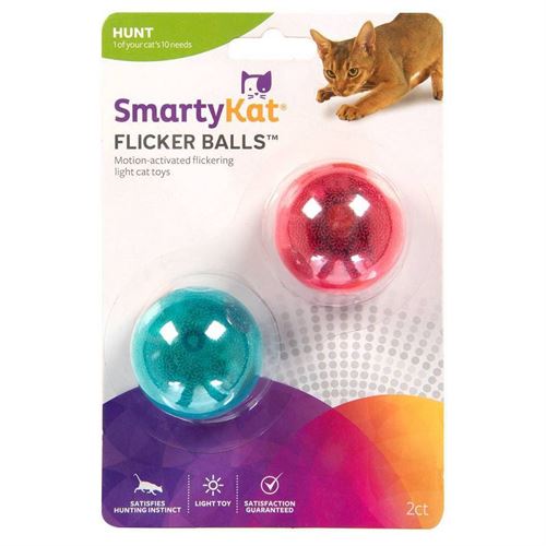 SmartyKat Flicker Balls Cat Toy - 2pk