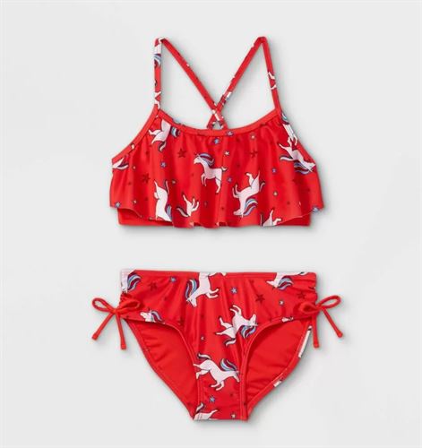 Girls' Americorn Print 2pc Bikini Set - Cat & Jack ™ Red M