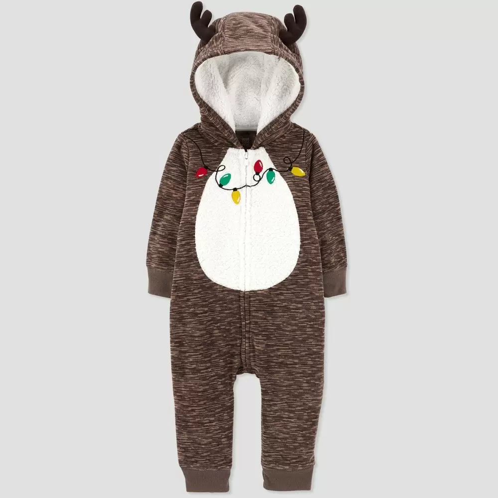 Baby Reindeer Lights Romper - Just One You made by carter's Brown 6M