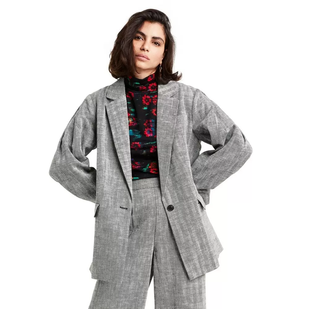 Women's Chevron Oversized Tweed Blazer - Rachel Comey x Target Gray L