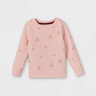 Toddler Girls' Floral Long Sleeve T-Shirt - Cat & Jack Powder Pink 5T