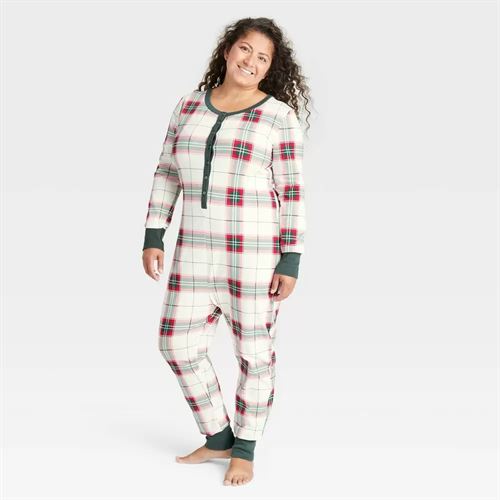 Women's Holiday Plaid Union Suit Red/Green - Hearth & Hand with Magnolia XL