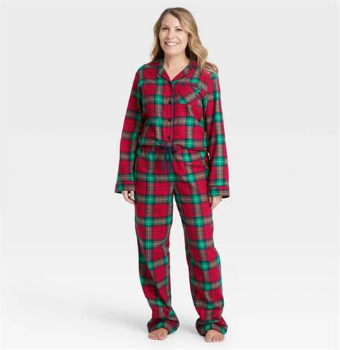 Women's Holiday Plaid Flannel Matching Family Pajama Set - Wondershop Red XXL