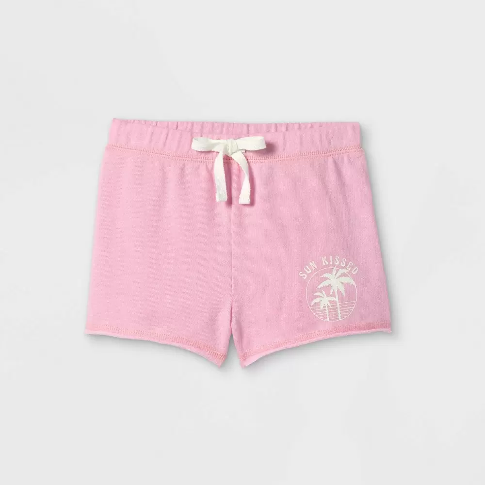 Grayson Mini Toddler Girls' Palm Pull-On Shorts - Pink 2T