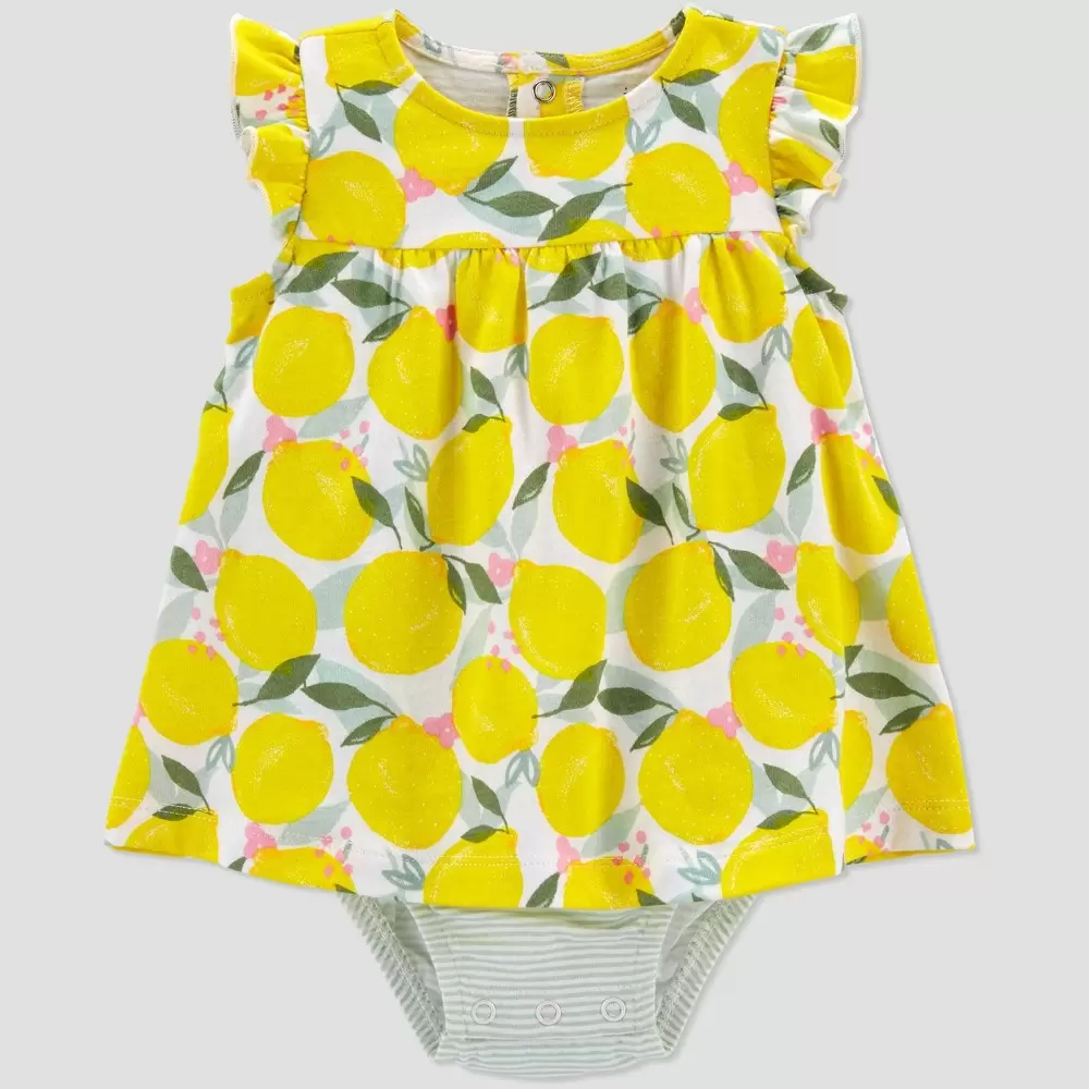 Baby Girls' Lemon Romper - Just One You made by carter's Yellow 9M