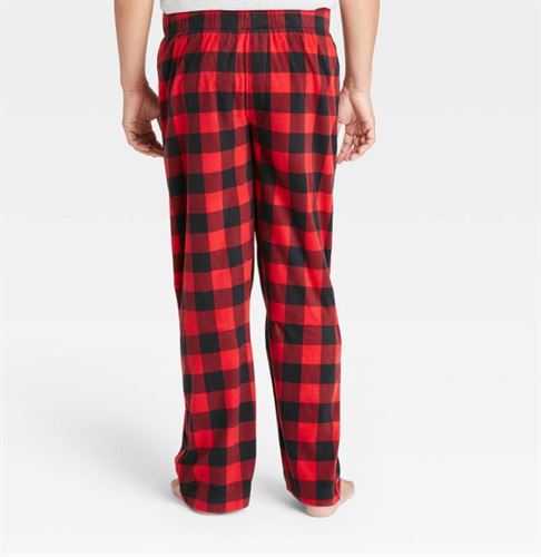 Men's Plaid Holiday Matching Fleece Pajama Pants - Red