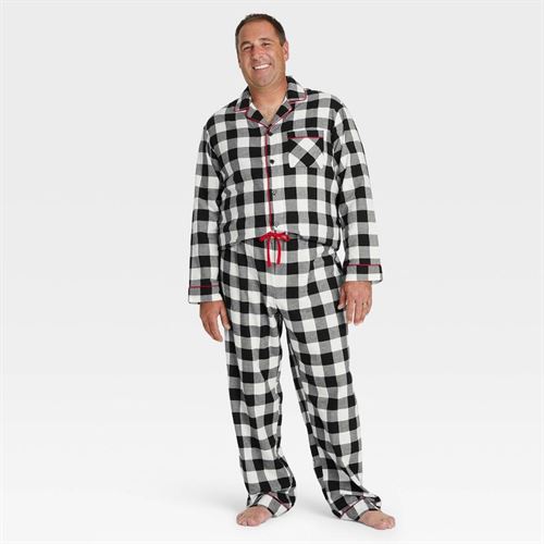 Men's Plaid Flannel Pajama Set - Wondershop White M