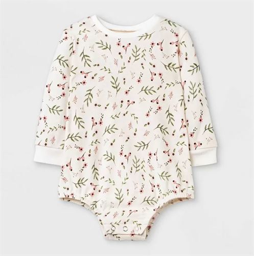 Grayson Mini Baby Girls' Floral French Terry Bubble Romper