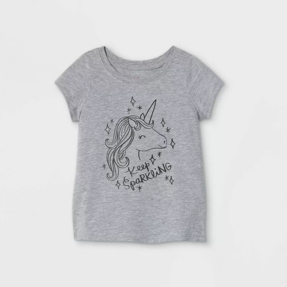Toddler Girls' Unicorn Graphic T-Shirt - Cat & Jack Gray 2T