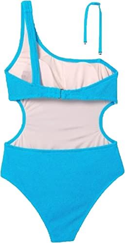 Women's Pucker Textured One Shoulder One Piece Swimsuit - Shade & Shore Pacific