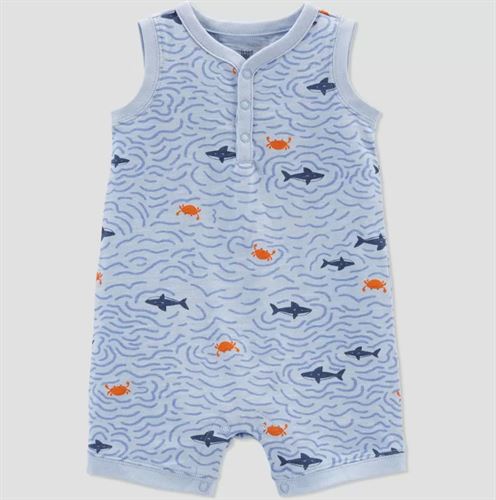 Baby Boys' Sharks Romper - Just One You made by carter's Blue Newborn