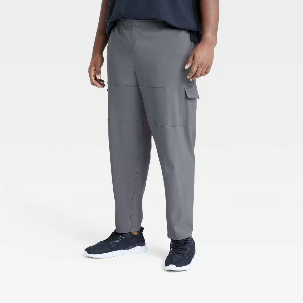 Men's Woven Cargo Jogger Pants - All in Motion Gray XL