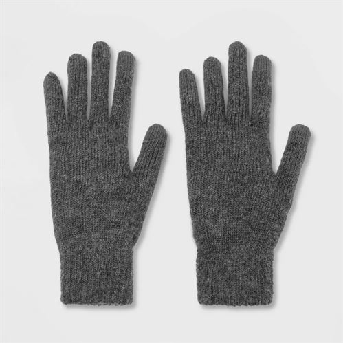 Men's Knit Gloves - Goodfellow & Co Charcoal Heather One Size, Grey/Grey