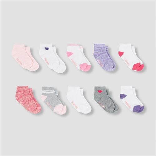 Hanes Baby Girls' 10pk Athletic Ankle Socks