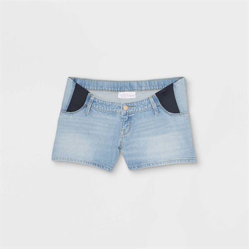 Under Belly Midi Maternity Jean Shorts - Isabel Maternity by