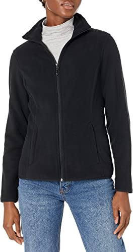 Amazon Essentials Womens Full-zip Polar Fleece Jacket,, Black, Size X-small