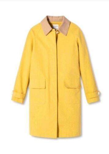 NWT Isaac Mizrahi Yellow/Tan Button Down Coat -XL