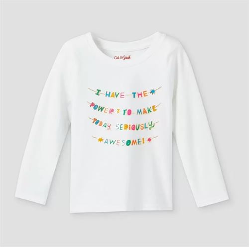 Toddler Girls' 'Seriously Awesome' Long Sleeve Graphic T-Shirt - Cat & Jack Whit