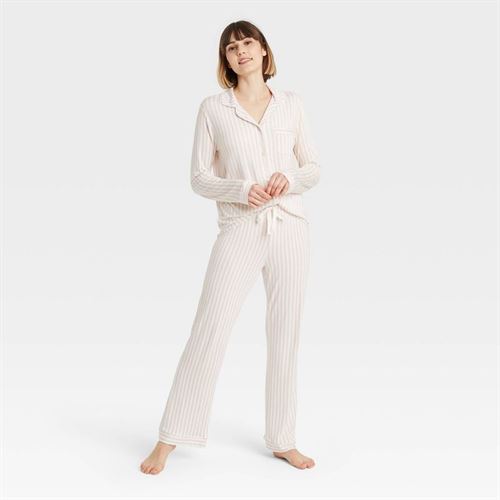 Women's Beautifully Soft Long Sleeve Notch Collar Top and Pants