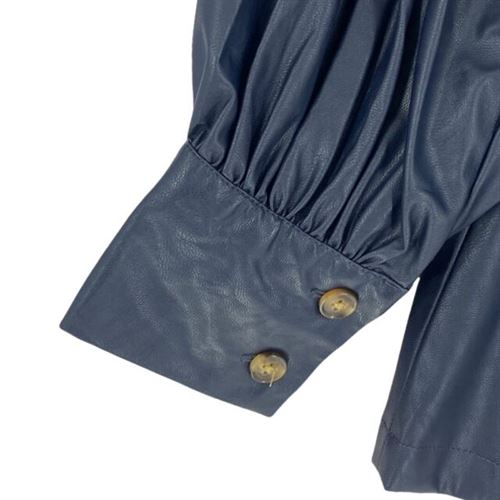Women's Long Sleeve Faux Leather Tie Back Top - Rachel Comey