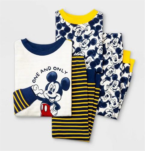 Baby Boys' 4pc Mickey Mouse & Friends Snug Fit Pajama Set