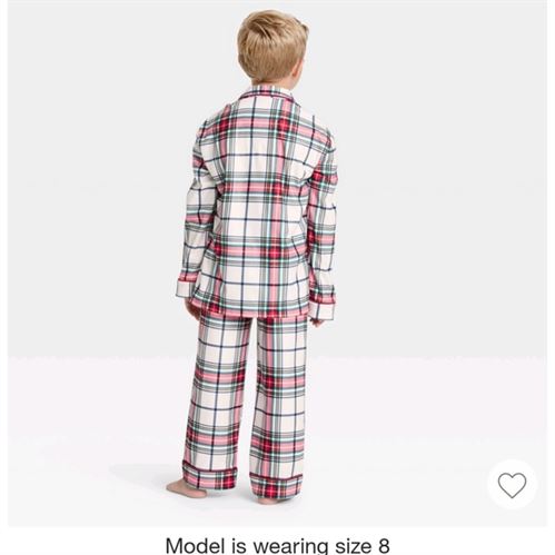 Kids' Holiday Plaid Flannel Matching Family Pajama Set - Wondershop White 12