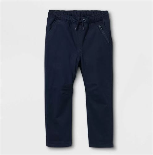 Toddler Boys' Fleece Lined Woven Pull-On Pants - Cat & Jack Navy 5T,