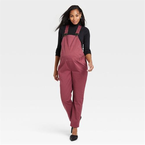 The Nines by HATCH™ Sleeveless Classic Cotton Twill Maternity Jumpsuit