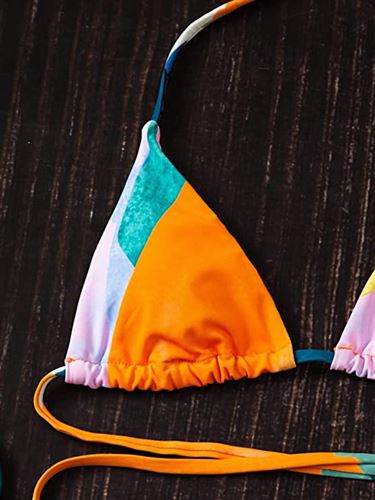 SOLY HUX Women's 3 Piece Tie Dye Bikini Set Swimsuit