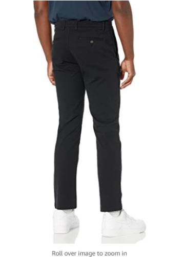 Essentials Men's Slim-Fit Casual Stretch Khaki, Black, 29W x 32L