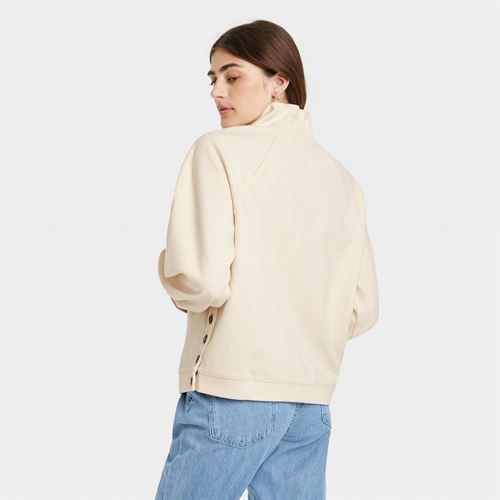 Women's Button Detailed Sweatshirt - Who What Wear