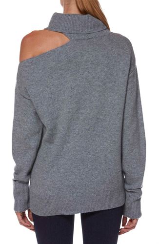 PAIGE Raundi Cutout Shoulder Sweater, Size X-Large in Heather Grey